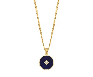 One Stone Enameled Kolye